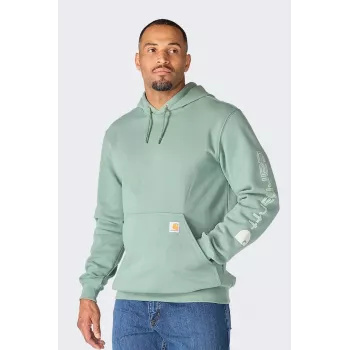 Mikina s kapucí Carhartt Iconic K288 Logo GREEN SLATE