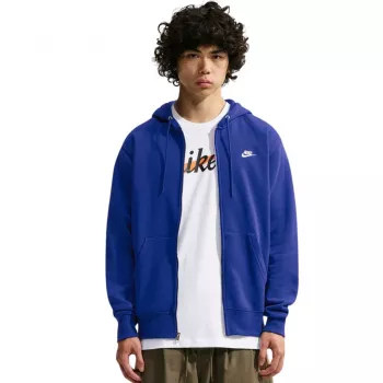 Pánská mikina s kapucí na zip Nike Club BB FZ modrá FN3861 455 M