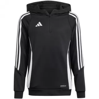 Dětská mikina s kapucí adidas Tiro 24 Training Hoodie, černá, IJ9960, 164 cm