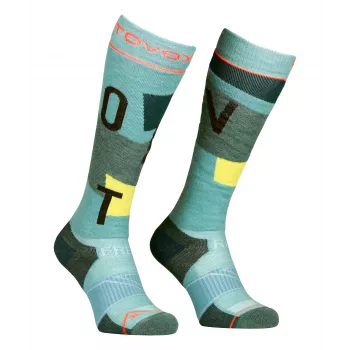 Dámské lyžařské ponožky Ortovox Freeride Long Socks Cozy, ice waterfall