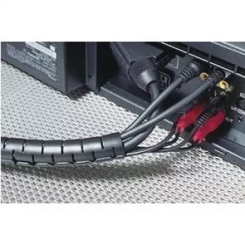 HellermannTyton 161-64301 Spiralflex SFPP Spiral Wrap, Polypropylene, Black, 10 mm OD, 25 m Length, -60 to 110 °C