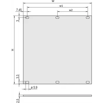 SCHROFF 4U 42HP hliníkový čelní panel, eloxovaný/chromátovaný, 19