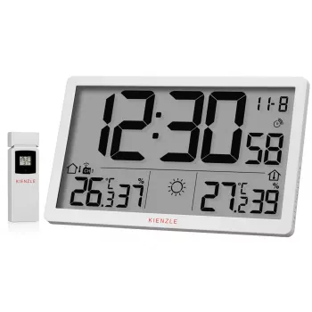 Nástěnné hodiny s počasím KIENZLE Jumbo NEO LCD bílé