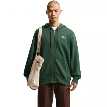 Pánská mikina s kapucí a plným zipem Nike Club BB zelená 2XL
