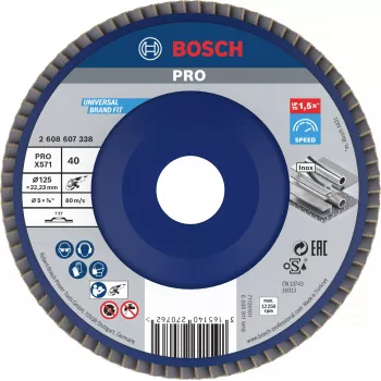 Bosch X571 Best for Metal Flap Disc 125 mm P80 Zirconia Alumina 2608607338