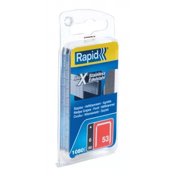 Spony na jemný drát RAPID TOOLS typ 53, 6 mm, nerezová ocel, malé balení, na kartě s eurodírkou, 1 ks (40109509)