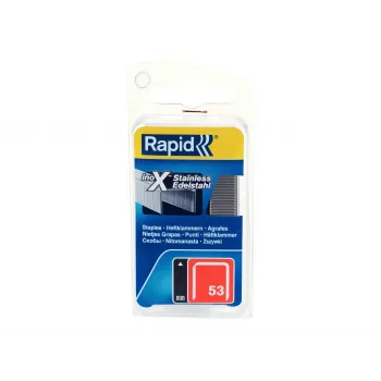 Spony na jemný drát RAPID TOOLS typ 53, 6 mm, nerezová ocel, malé balení, na kartě s eurodírkou, 1 ks (40109509)