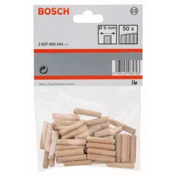 Dřevěné kolíky Bosch 6 mm x 30 mm, 50 ks 2607000444