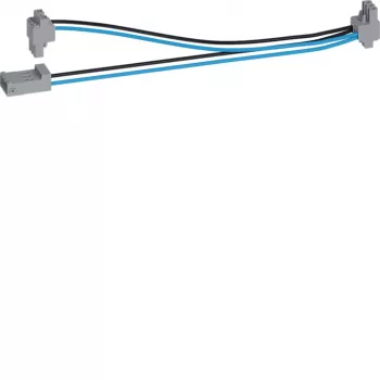 Sada kabelů Y-splitter Hager 2x200mm KU9S20YE černo-modrá 1 zástrčka na 2 zásuvky