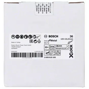 Fibrální kotouč Bosch Best for Metal R574 125 mm X-LOCK zrnitost 36 2608619160
