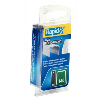 Spony na plochý drát Rapid typ 140, 12 mm délka ramene, pozinkovaná ocel, malé balení, karton s eurodírkou 40109516