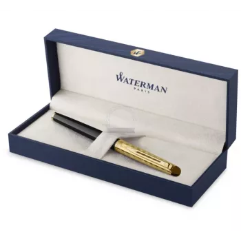 Roller Waterman Hemisphere - jemný, leskle černý s chromovými ozdobnými kroužky, dárková krabička 2225136