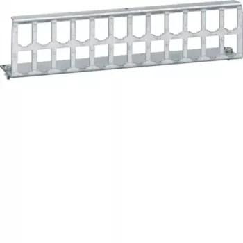 Prázdný patch panel HAGER UM00K4, 24 portů, pro moduly řady UM, 19 inch 1U, světle šedý