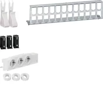 Multimediální sada HAGER UM00M4 se 3 zásuvkami SCHUKO a 12 porty RJ45, bílá