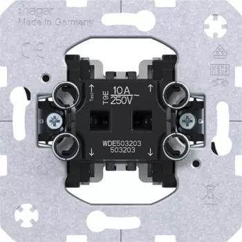 Tlačítko HAGER WDE503203, 1NO+1NC, 10A, 250V AC, polární bílá