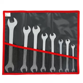 Facom 31.JE8T Extra-Flat Double Open-End Wrench Set, Metric, 8 Pieces, 6-24 mm