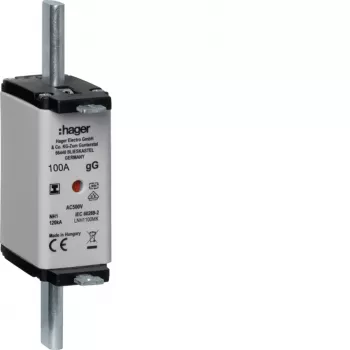 Pojistková vložka HAGER LNH1100MK NH1C 100A 500V gG s horním indikátorem, neodpojitelná