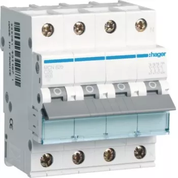 Jistič Hager MCN620 3P+N charakteristika C 20A 6kA