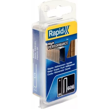 Úzké sponky RAPID TOOLS typ 606, 12 mm, malé balení, pozinkovaný ocelový drát, pryskyřicí potažený povrch, 1 ks 40109527