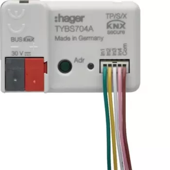KNX binární vstup Hager TYBS704A, 4kanálový, podomítkový