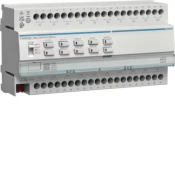 Spínací a žaluziový aktor HAGER TYMS620D KNX Secure, 20 spínacích / 10 žaluziových kanálů, 16 A, DIN lišta