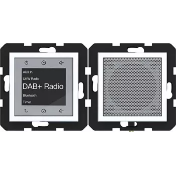 Rádio Touch UP DAB+ Bluetooth reproduktor HAGER WAN6110WM, podomítková montáž