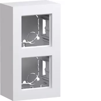 Přístrojová krabice na omítku Hager WAD8210WM, 2násobná, vysoké provedení, polární bílá