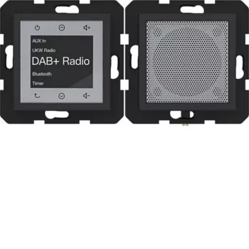 Rádiový reproduktor s dotykovým ovládáním HAGER WAN6110BM DAB+ Bluetooth, do omítky, černý