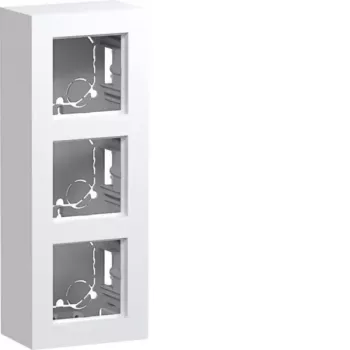 HAGER WAD8310WM Surface-Mounted 3-Gang Housing, A.8 Design, Pure White