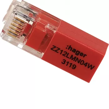 Zakončovací odpor Hager ZZ12LMN04W RJ12 pro modul LMN 120 Ohm