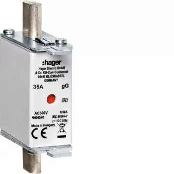 Pojistková vložka Hager LNH0035M NH000 gG 500V 35A s indikátorem K-Melder