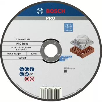 Bosch Cutting Disc 180 mm Straight Type 41 for Metal, 1 Piece 2608603179