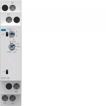 Multifunkční časové relé Hager EZD100, 24-240 V AC/DC, 10 funkcí, 1 přepínací kontakt, DIN lišta