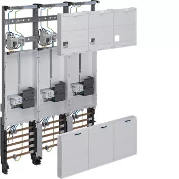 Kompletní elektroměrová skříň HAGER 3bodová Universal Hessen, 1050 mm, 3 pole, ZL34C4N