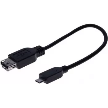 Adaptérový kabel Micro USB OTG EXERTIS CONNECT, USB-A samice na Micro-B samec, 0,15 m, černý 532416