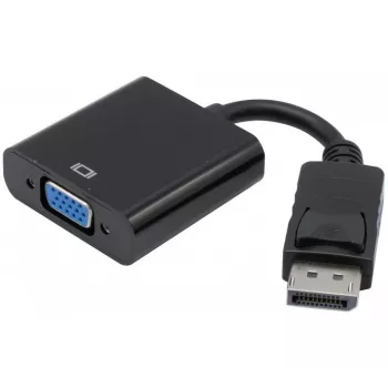Exertis Connect DisplayPort 1.2 to VGA Adapter with Stereo Audio, Active, DisplayPort Male to VGA Female, Black (127370)