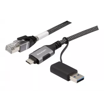 Síťový kabel Dexlan USB Gigabit Ethernet, USB C/A na RJ45, 2,0 m (310702)