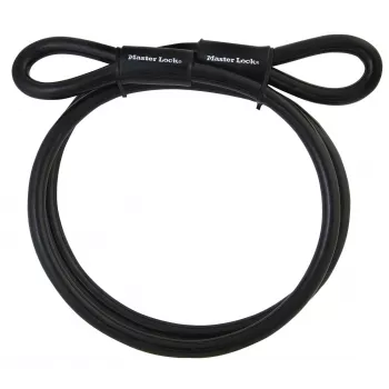 Bezpečnostní kabel Master Lock 72EURD se smyčkovými konci, 4,5 m splétaná ocel, černý