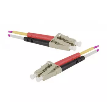 Exertis Connect OM4 Fibre Patch Cable LC Duplex to LC Duplex, 50/125 µm, Erika Violet, 0.5 m 392780