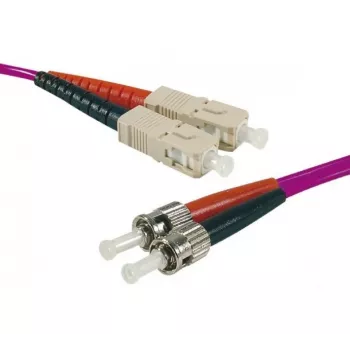 Optický propojovací kabel OM4 EXERTIS CONNECT, 50/125 µm, 2x ST na SC duplex, erika violet, 10 m 392826