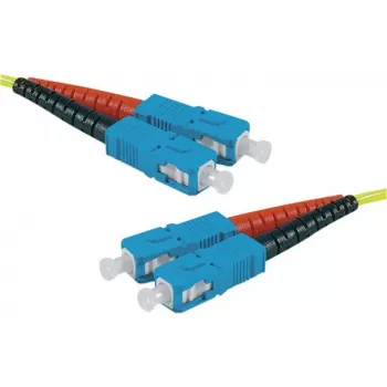 Exertis Connect HD Fiber Optic Patch Cable, OS2 Singlemode, SC Duplex to SC Duplex, UPC, Yellow, 15 m 392877