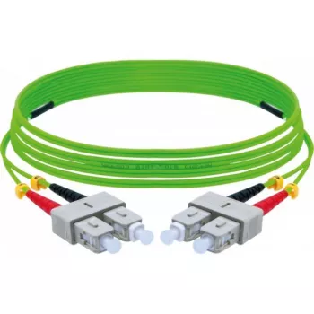 EXERTIS CONNECT OM5 SC Duplex to SC Duplex Fiber Patch Cable, 50/125 µm, UPC, Lime Green, 1 m 392901