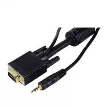 Monitorový kabel S-VGA s audiem 15pinový HD D-Sub samec na samec 5,0 m černý EXERTIS CONNECT 137221