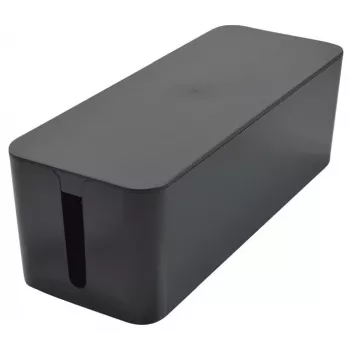 Box na organizaci kabelů velký pro prodlužovací zásuvky černý 400 x 160 x 135 mm Exertis Connect 573424