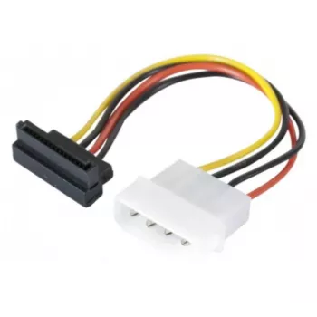 EXERTIS CONNECT SATA Power Adapter Cable, Molex to SATA 4-Pin Angled, Molex to SATA Female Angled, 15 cm 147553