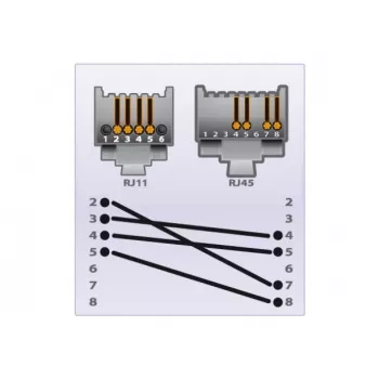 EXERTIS CONNECT Telephone Cable RJ11 Male to RJ45 Male Black 10 m EXC285011