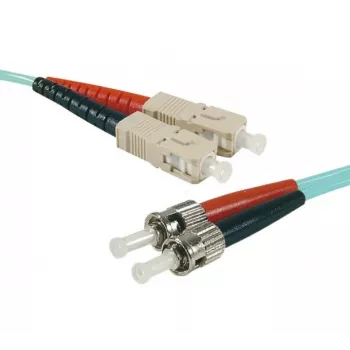 EXERTIS CONNECT OM3 Fibre Patch Cable, 50/125 µm, 2x ST to SC Duplex, Aqua, 5 m 392764