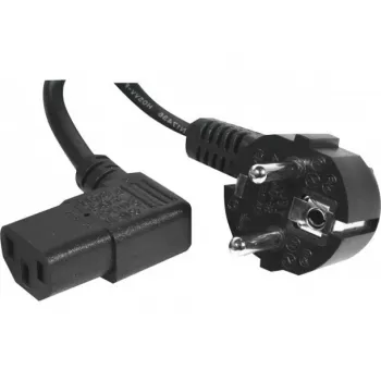 EXERTIS CONNECT Mains Power Cable, Schuko Plug to Angled IEC C13 Socket, Black, 3.0 m 808211