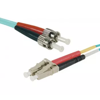 Vláknový patch kabel Eco EXERTIS CONNECT, 50/125 µm, vlákno OM3, LC duplex na ST duplex, aqua, 3,0 m, UPC broušení 392733