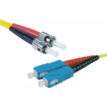 Exertis Connect ST/UPC to SC/UPC Single Mode Duplex OS2 Fibre Patch Cable, 3m, Yellow 392883